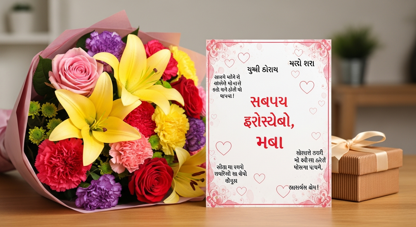 Happy Birthday Maa in Gujarati