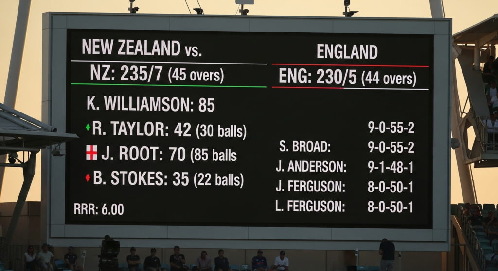 new zealand national cricket team vs england cricket team match scorecard